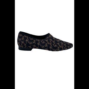 Lori Goldstein Collection Stretch Knit Slip On Flat Floral - Medium